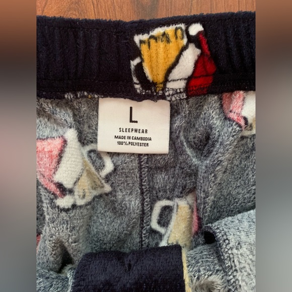 Men’s Pajama Pants BEER JUGS Navy Blue Size Large - Picture 2 of 6